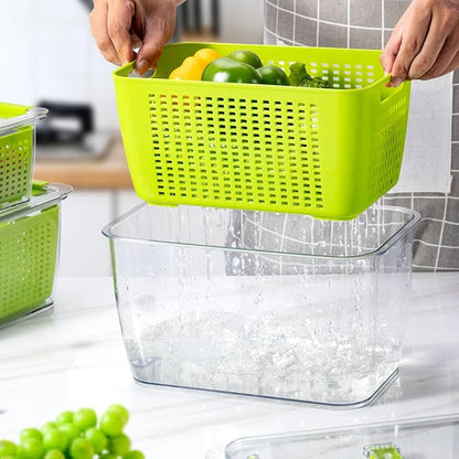 LUXEAR Fruit Vegetable Storage Container, 4 Pack Fresh Containers - Image 4