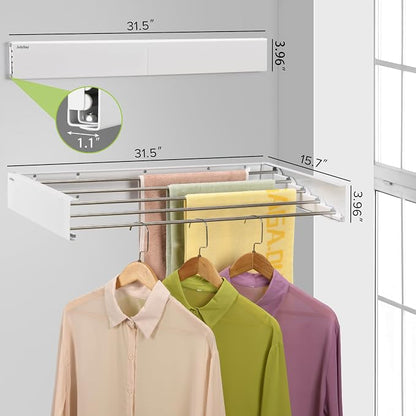 Wall Mounted Laundry Drying Rack, Retractable Clothes Drying Rack - Image 3