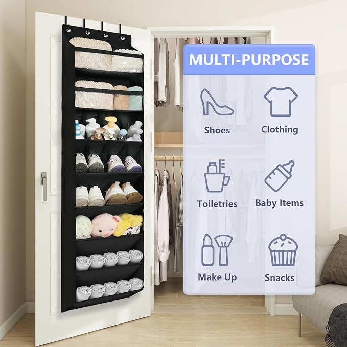 FENTEC 1 Pack 8 Shelves Over The Door Shoe Organizer, Shoe Rack - Image 6