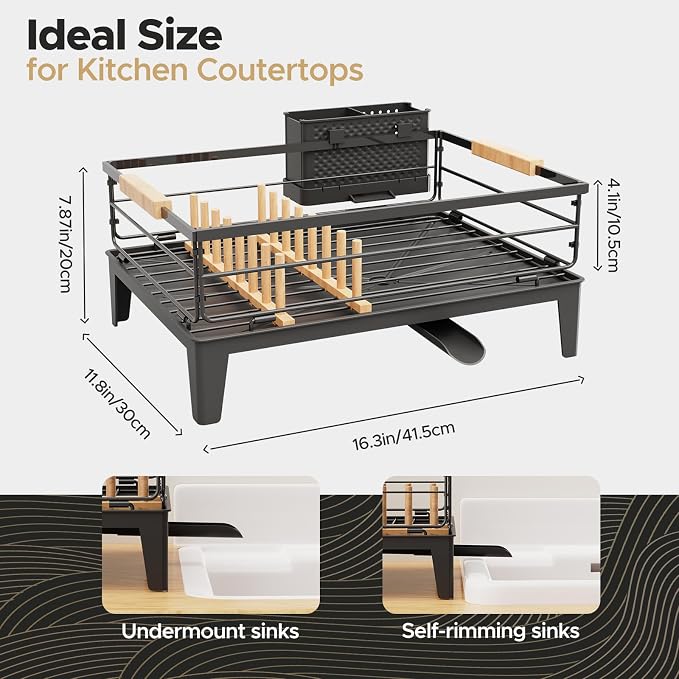 JYPS Dish Drying Rack for Kitchen Counter Decor - Image 6