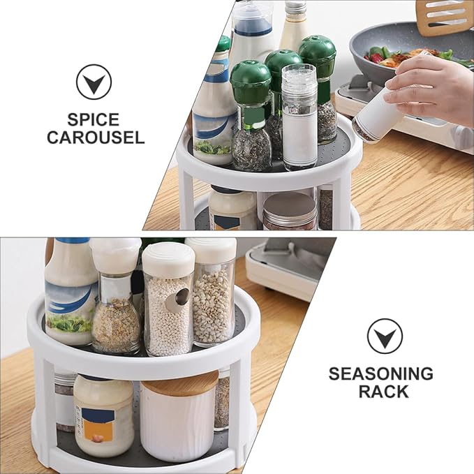 ARTIBETTER Rotating Double-tier Spice Rack Organizer - Image 3