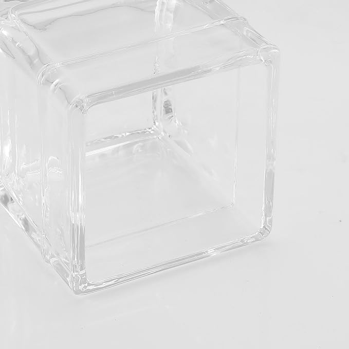 Glass Cotton Jar Holder 2 Pack– Satin Nickel Lid, Elegant Bathroom Storage - Image 8