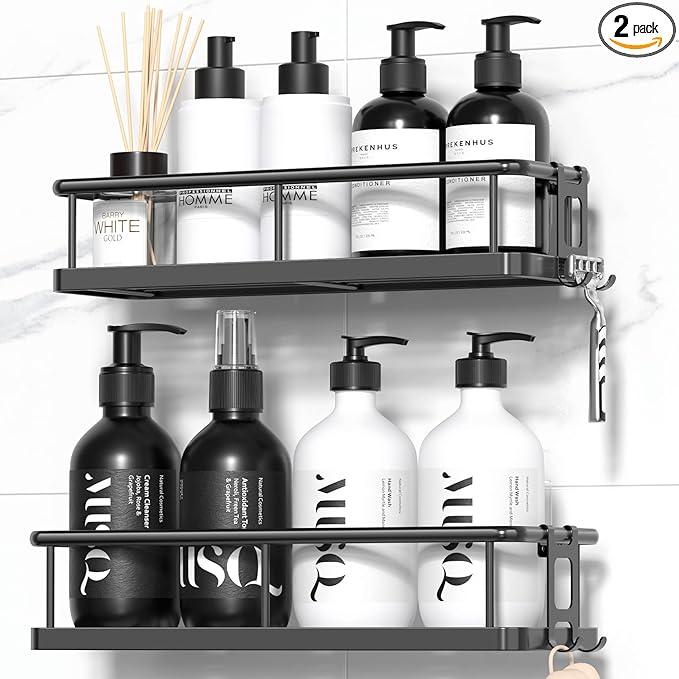 YASONIC Shower Caddy Adhesive, Rustproof Shower Organizer, Large Capacity by YASONIC
