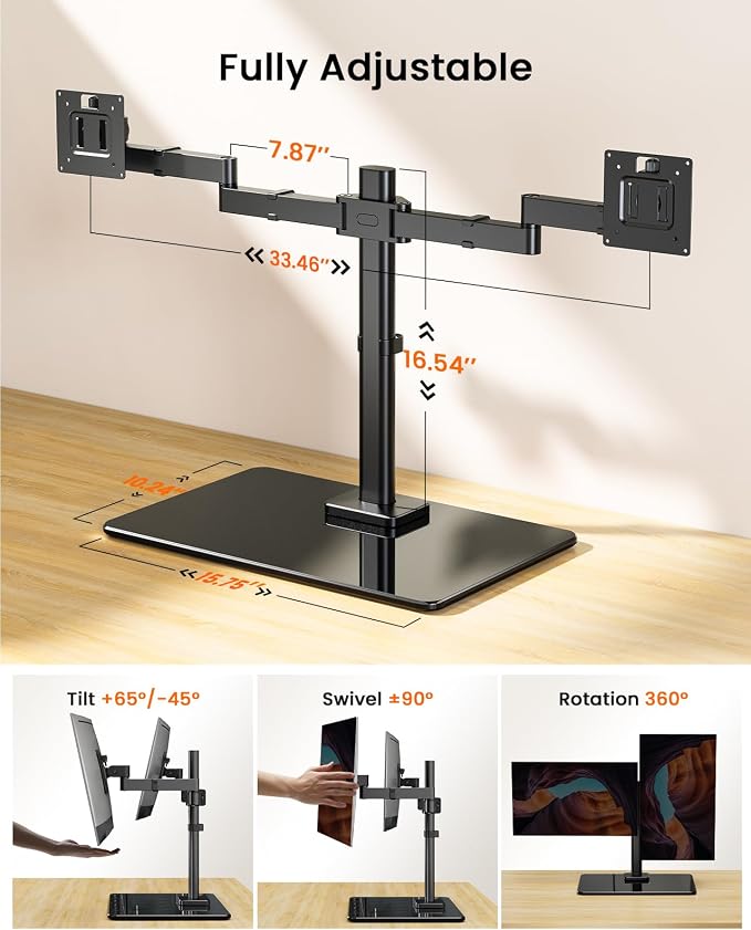 ErGear Freestanding Dual Monitor Stand - Image 3