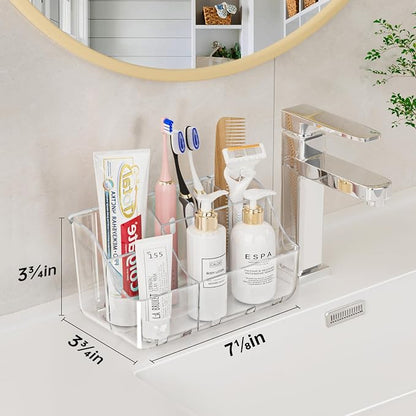 Clear Toothbrush Holders for Bathroom Organizers and Storage, Wall-Mounted - Image 2