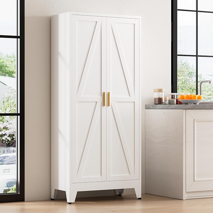 61" Tall Metal Pantry Cabinet, Kitchen Storage Cabinet - Image 2