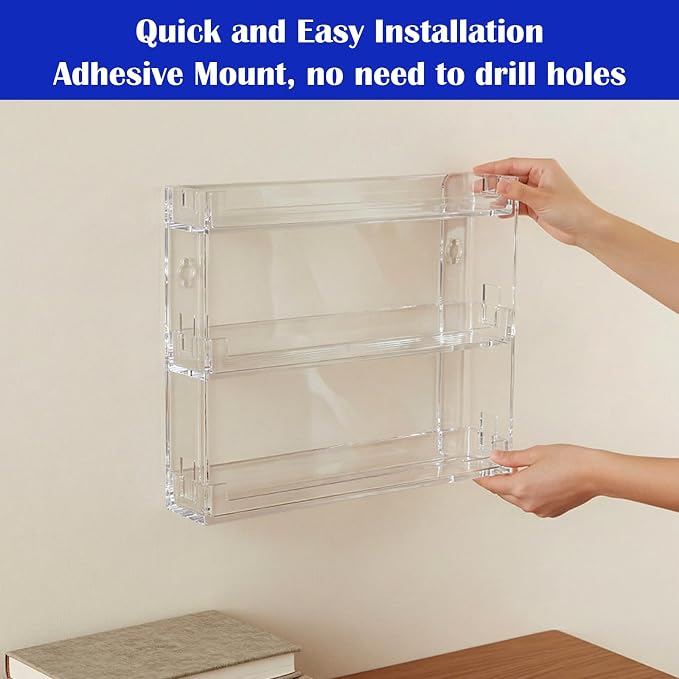3 Pack 3-Tier Display Rack, Wall-Mount Acrylic Paint Organizer Shelf - Image 5