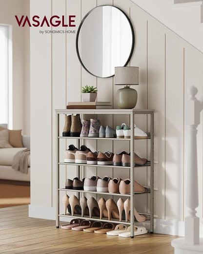 VASAGLE Shoe Rack for Entryway, Freestanding, Adjustable, Industrial | 5-Tier - Image 2