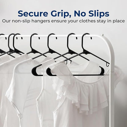 SereneLife 200 Pack Plastic Hangers, Space-Saving Closet Organizers, Durable - Image 3