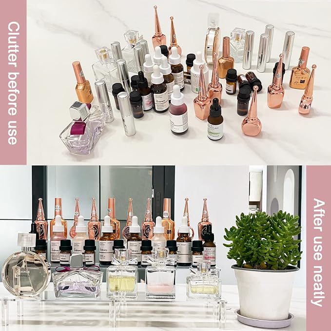 AZEAM 15 3/4 Inch Acrylic Riser Display Shelf, 3 Tier Display Riser - Image 3