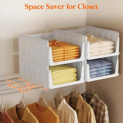 Lifewit 4 Pack Stackable Closet Organizers - Image 6