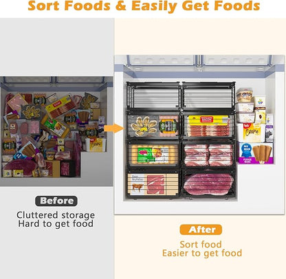 NADAMOO Freezer Organizer Bins, 2 Packs Large Expandable Stackable Chest - Image 2