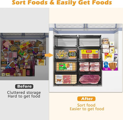 NADAMOO Freezer Organizer Bins, 4 Packs Large Expandable Stackable Chest - Image 3
