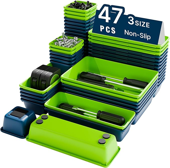 47pcs Tool Box Organizer, Tool Drawer Organizer Trays by Vexercisehoop
