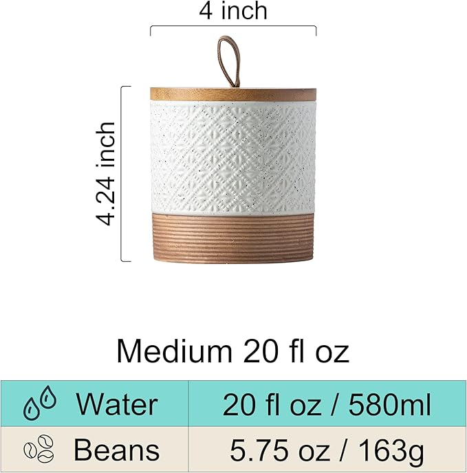 Miamolo Ceramic Jar with Lid, Coffee Canisters with Airtight Lids Kitchen Food - Image 3