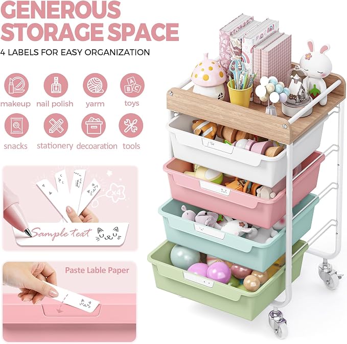 SYKIARIOL Rolling Craft Storage Cart - Image 4