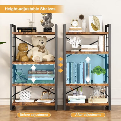 Homeiju Bookshelf, Dorm Desk Hutch, Desk Shelf Organizer, 4 Tier Stackable - Image 4