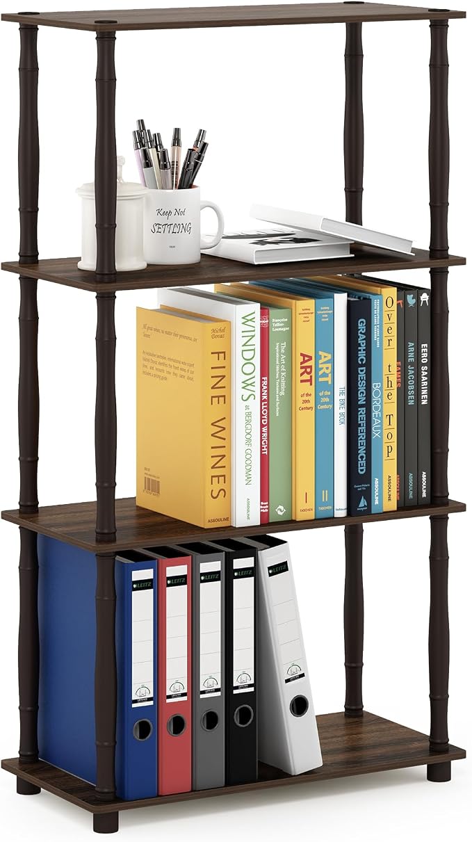 Furinno Turn-N-Tube 4-Tier Multipurpose Shelf Display Rack, Classic Tubes by Furinno-FitsYourSpaceFitsYourBudget