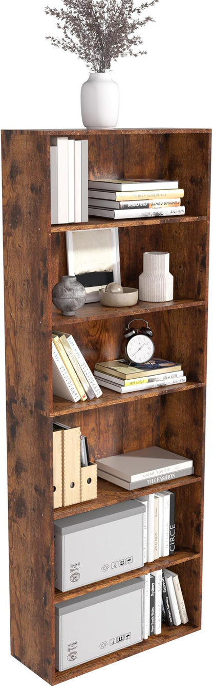 6 Tier Book Shelf，Wooden 6 Cube Storage Organizer, Low Bookcase Storage Display by NewBeth