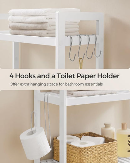 SONGMICS Over The Toilet Storage, 3-Tier Over Toilet Bathroom Organizer - Image 8