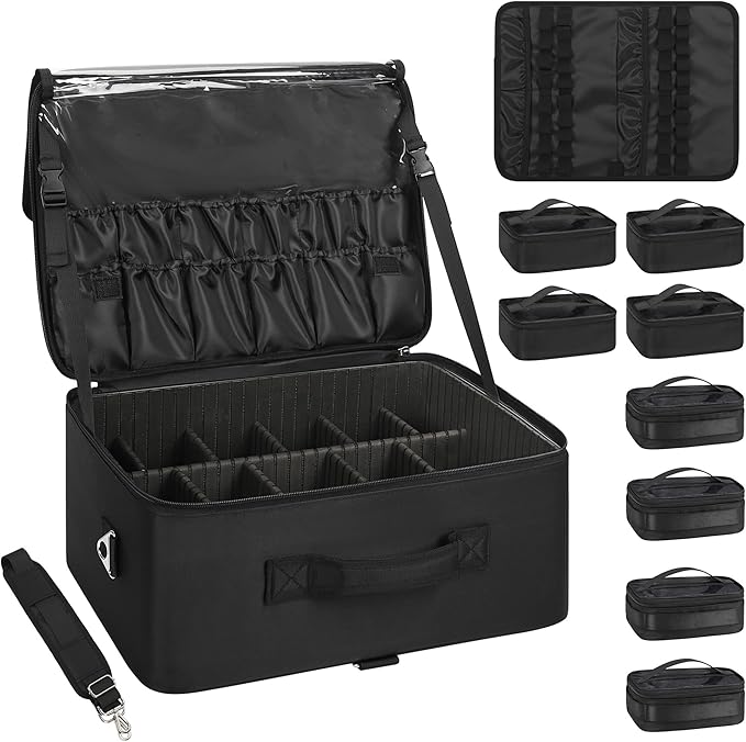 Relavel Extra Large Makeup Case Professional Cosmetic Storage Organizer Box by Relavel