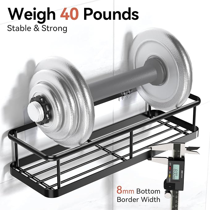 YASONIC Shower Caddy Adhesive, Rustproof Shower Organizer - Image 3