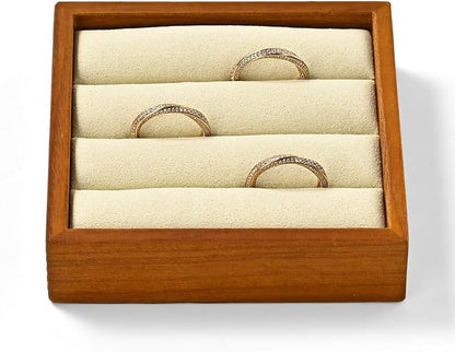 Solid Wood 3-Slots Jewelry Ring Display Tray Showcase Small Jewelry Display by Woodten