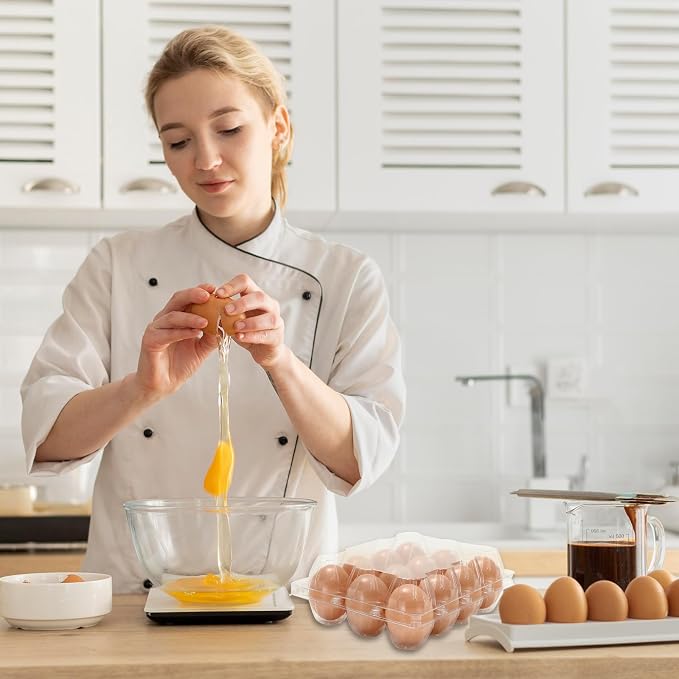 200Pcs Plastic Egg Carton Bulk Empty Clear Egg Tray Holder Container - Image 4