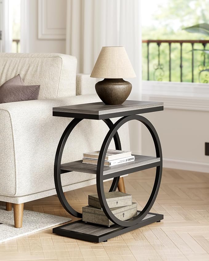 LITTLE TREE End Table, 3-Tier Side Table, Slim Sofa Side Table - Image 3