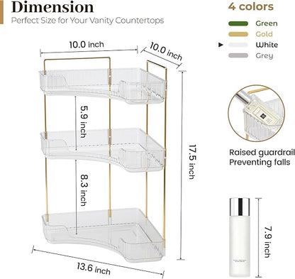 Aveniee Corner Bathroom Counter Organizer, Bathroom Countertop Shelf Makeup - Image 3