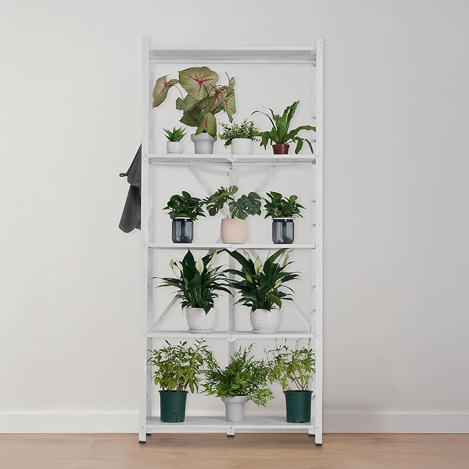 VEVOR 5-Tier Foldable Storage Shelf, 32W x 14D x 72H Inch Folding Metal Rack - Image 2