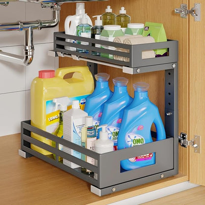 1-Pack Under Sink Organizers and Storage, 2-Tier L Shape Pull Out Cabinet by UnderSinkOrganizer