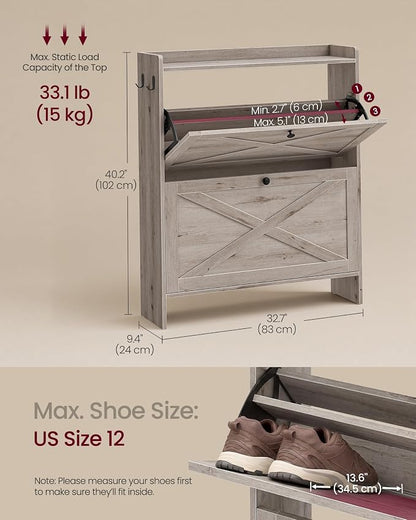 VASAGLE Shoe Storage Cabinet Organizer - Image 2