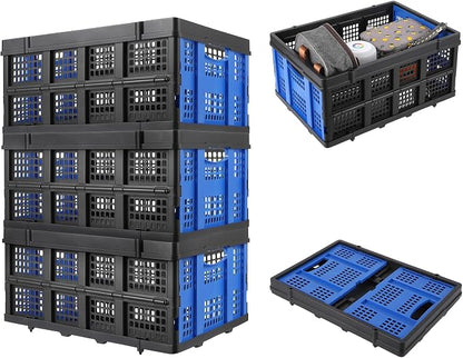 55L Collapsible Crates for Storage, Stackable & Collapsible Milk Crates - Image 2