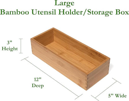 Lipper International Bamboo Utensil Holder Storage Box - Image 2