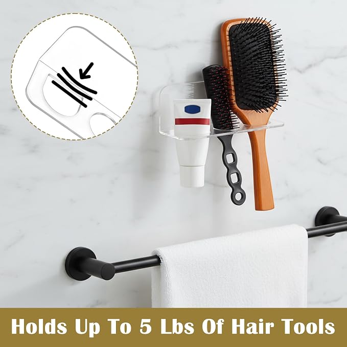 Bathroom Hair Brush Holder Wall Mounted Hair Brush Organizer - Image 7
