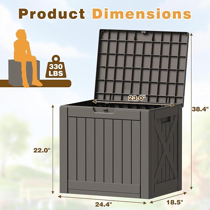 Flamaker Resin Deck Box 40 Gallon Waterproof Outdoor Storage Box | Indoor - Image 4