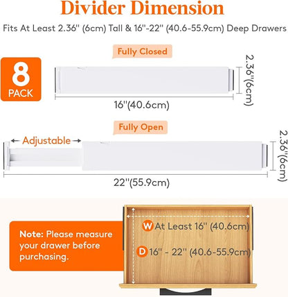 Lifewit 2.36" Upgrade Kitchen Drawer Dividers, Adjustable Drawer Organizer | - Image 3