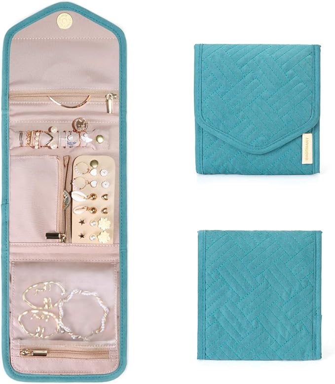 BAGSMART Travel Jewelry Organizer Case Foldable Jewelry Roll by BAGSMART