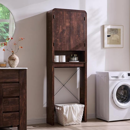 Over the Toilet Storage Cabinet, 69.69" Curved Bathroom Storage Organizer - Image 3