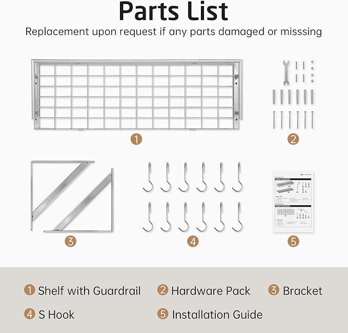 KES 30-Inch Silver Gray Pot Rack, Wall Mounted Hanging Pot and Pan Organizer - Image 9