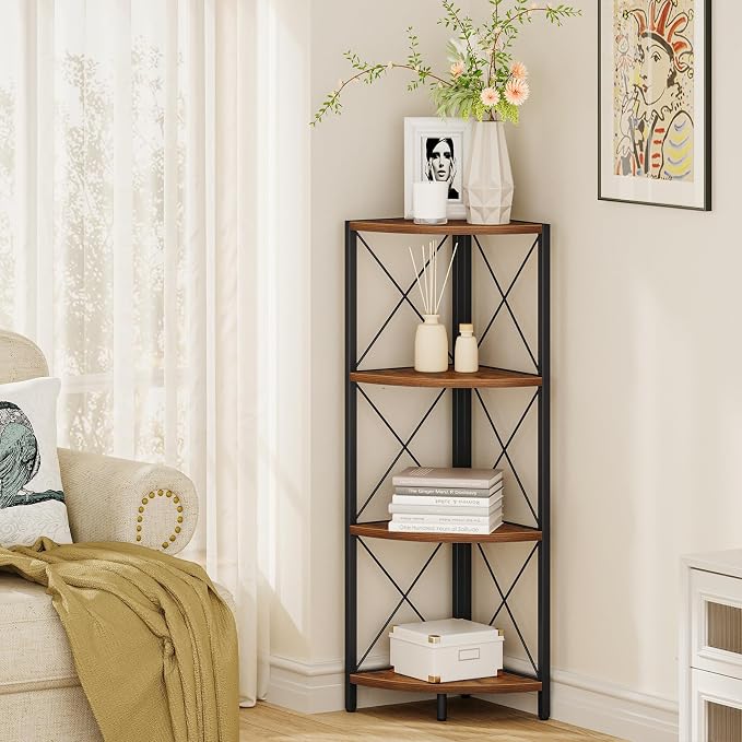 Snughome Rustic Corner Shelf Stand - Image 4