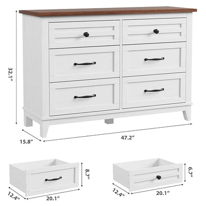 GarveeHome 6 Dresser for Bedroom, 47 in Wide Drawer Dresser - Image 2
