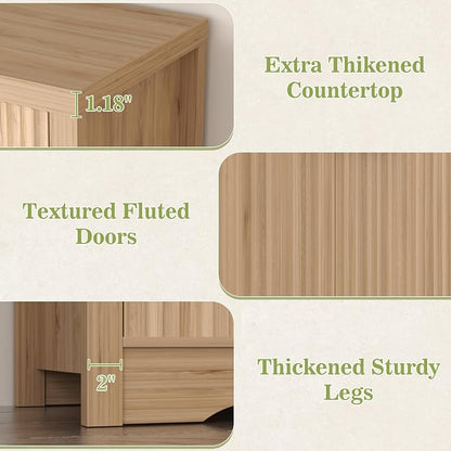 Cyclysio 55" Fluted Buffet Cabinet - Image 4