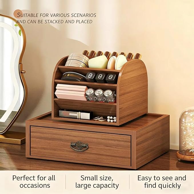 360° Rotating Lipstick Organizer, Tiered Makeup Display Stand - Image 6