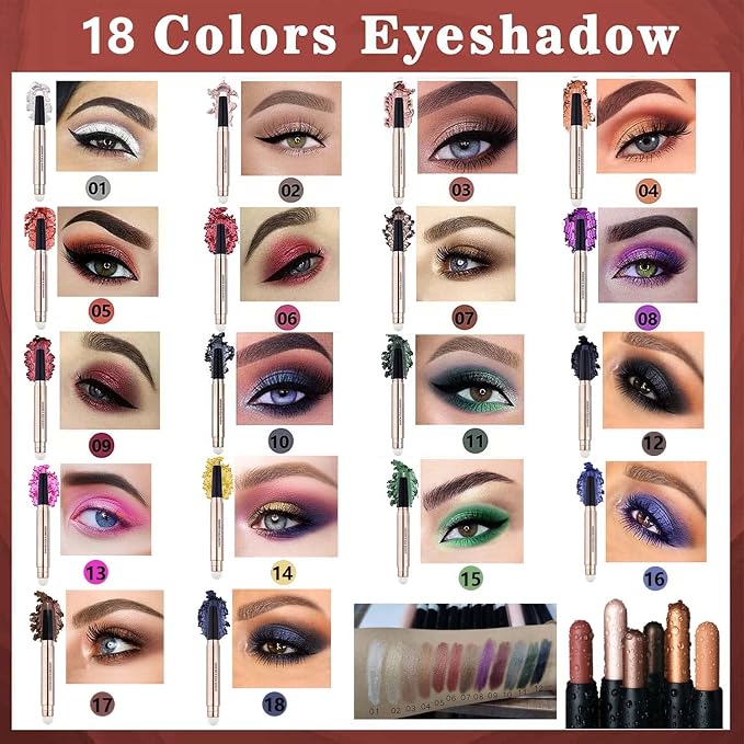 Bright Green Eyeshadow Stick Makeup, Highlighter Matte Cream Eye Shadow Pencil - Image 7