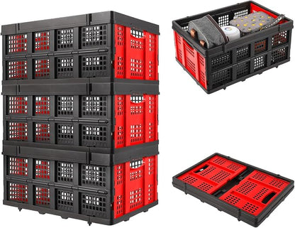 55L Collapsible Crates for Storage, Stackable & Collapsible Milk Crates - Image 2