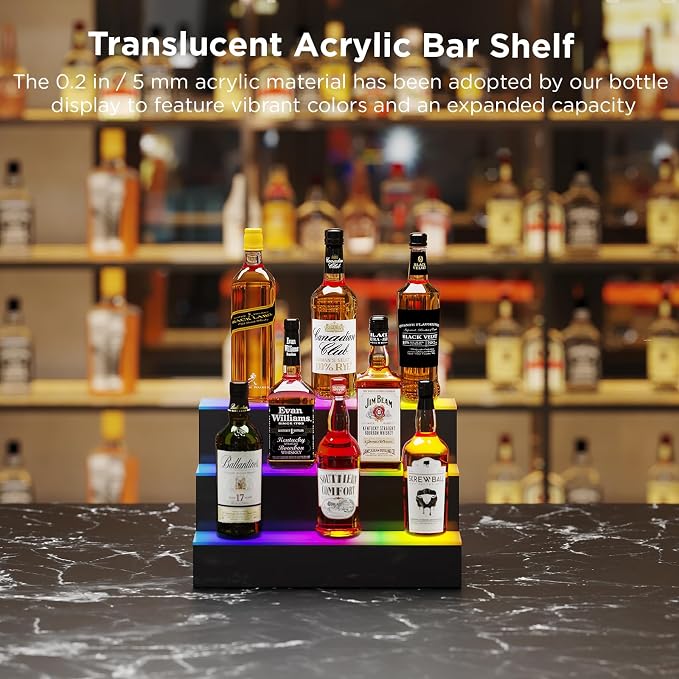 Dethan 3 Tier 16 Inch Liquor Bottle Display Shelf - Image 6
