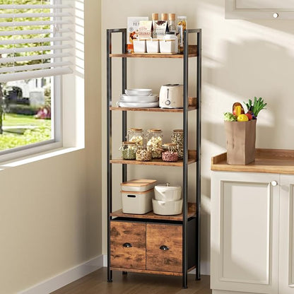 Furologee 5-Tier Bookshelf, Tall Bookcase - Image 9