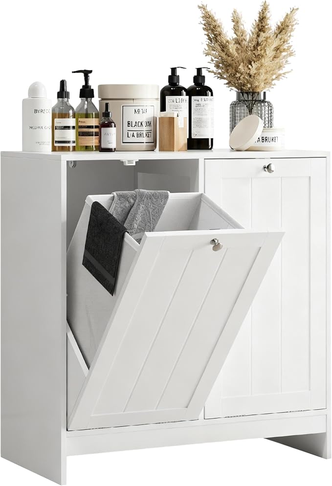 Tilt-Out Double Laundry Hamper Cabinet, 26.8" H x 26" W x 12" D, 5.9 Gal by Unknown